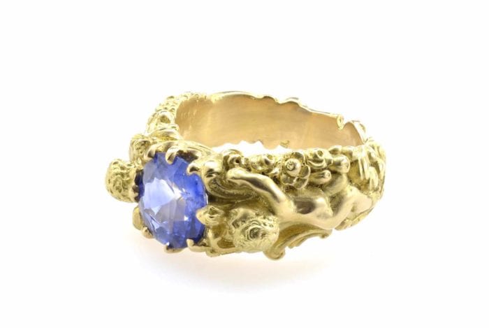 Bague saphir en or jaune 18k