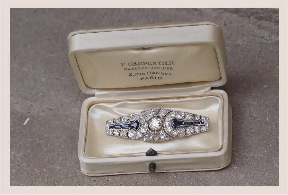 BRoche broche art deco en platine