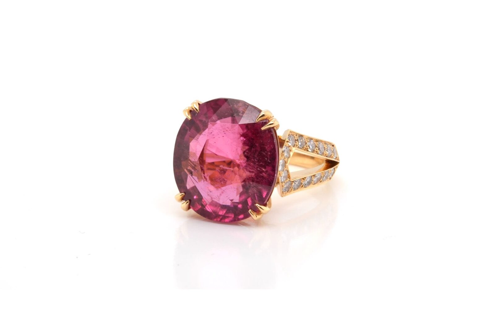 Bague tourmaline rubellite 14 cts