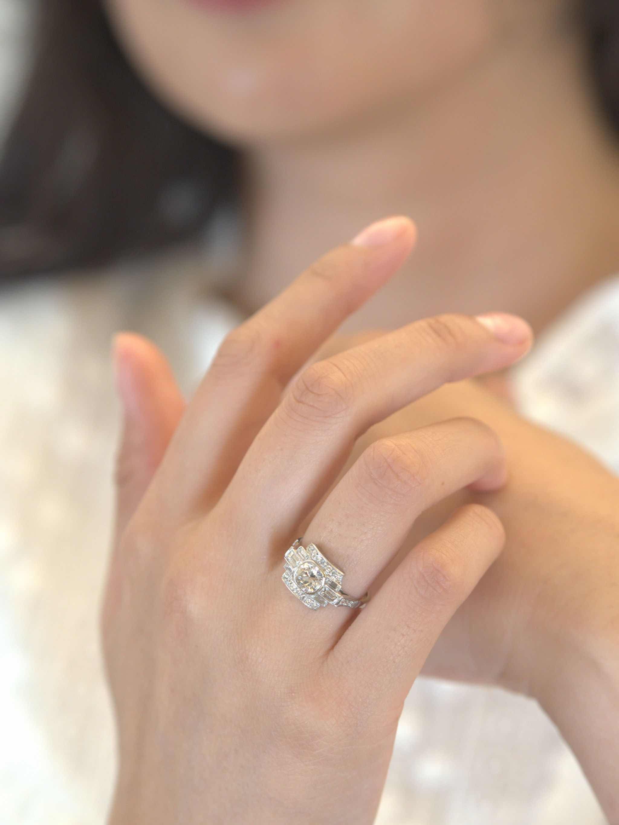 bagues de fiançailles art deco